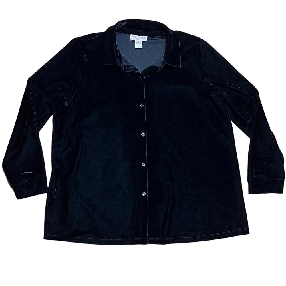 The Vermont County Store Wm’s Black Velvet Button Down Shirt Sz L